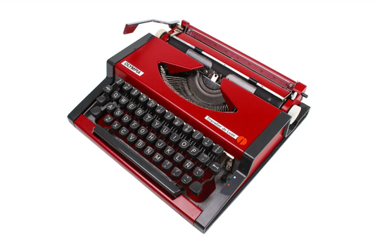 Olympia Traveller De Luxe Cherry Red Vintage Typewriter, Serviced - ElGranero Typewriter.Company
