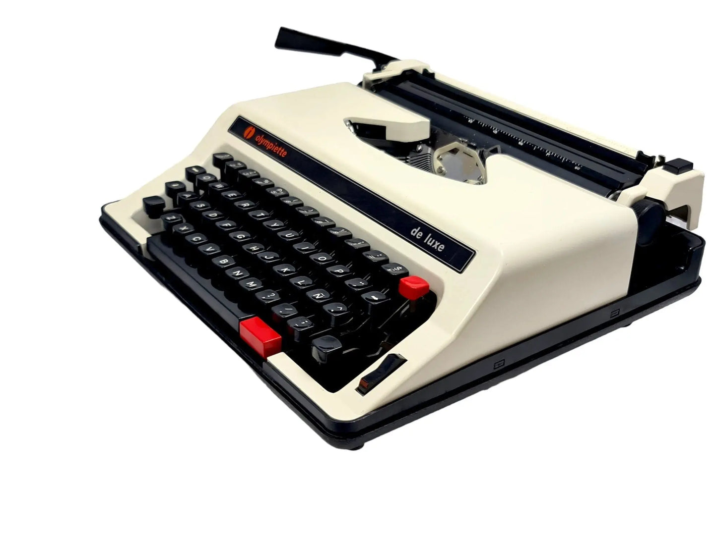 Olympiette Deluxe White, Manual Vintage Portable Typewriter, Professionally Serviced by Typewriter.Company - ElGranero Typewriter.Company