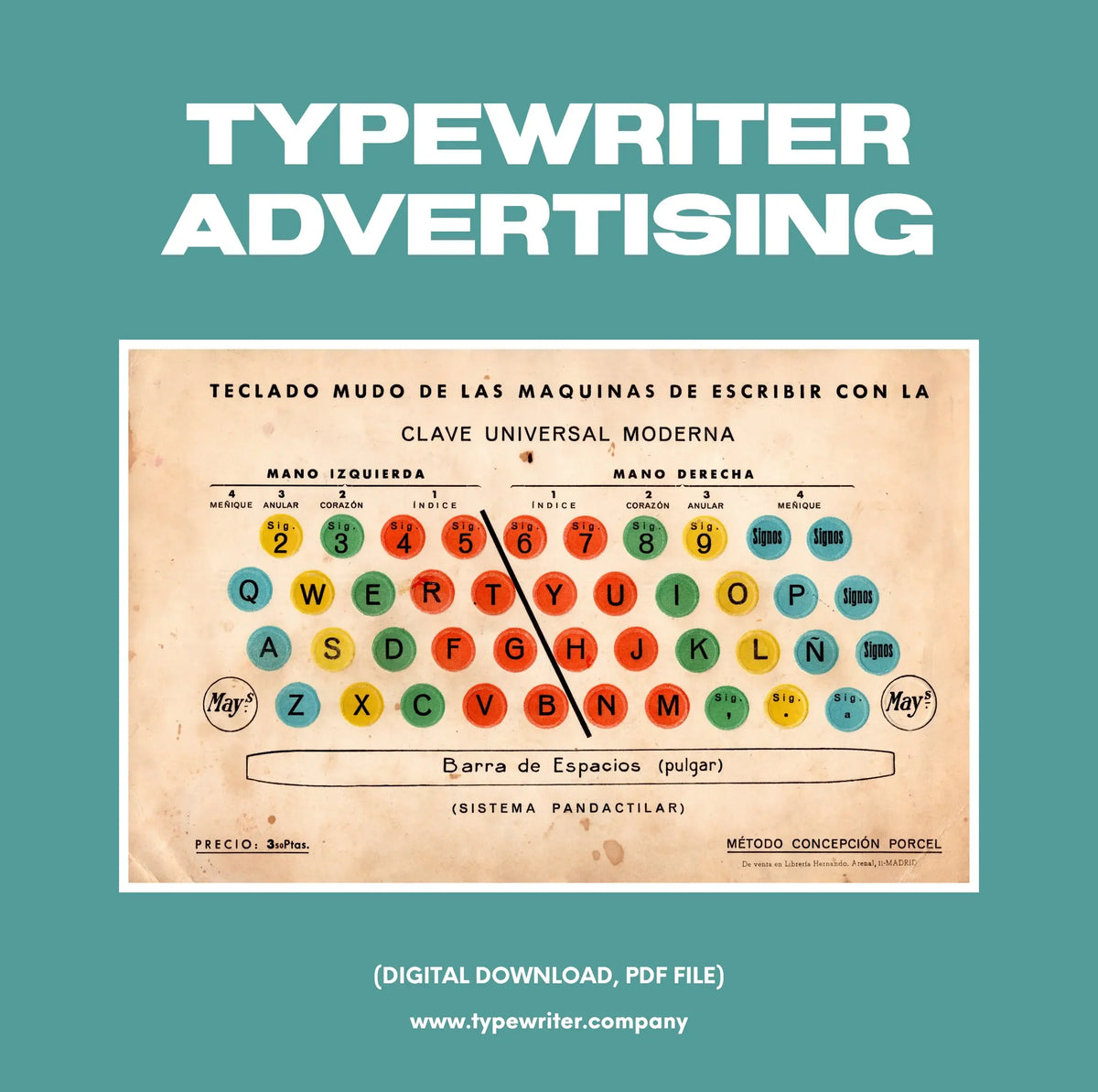 Original Vintage Ad for Typewriters, PDF in Spanish - ElGranero Typewriter.Company