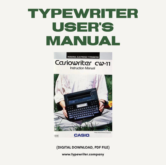 Typewriter Instruction Manual, for User/Owner - Casio Model Casiowriter CW-11 in English and Spanish, Instant download, Digital Copy. - ElGranero Typewriter.Company