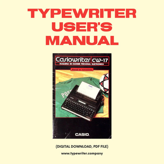 Typewriter Instruction Manual, for User/Owner - Casio  Model Casiowriter CW-17 in Spanish, Instant download, Digital Copy. - ElGranero Typewriter.Company