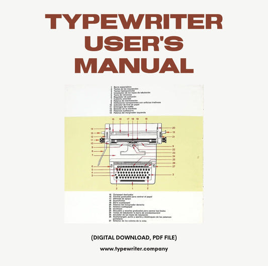 Typewriter Instruction Manual, for User/Owner - Olivetti Linea 90, in Spanish, Instant download, Digital Copy. - ElGranero Typewriter.Company