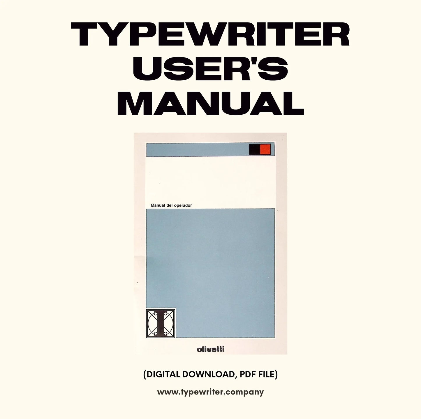 Typewriter Instruction Manual, for User/Owner - Olivetti Typewriter, ET series, DeLuxe 11, E501, in Spanish, Instant download, Digital Copy. - ElGranero Typewriter.Company