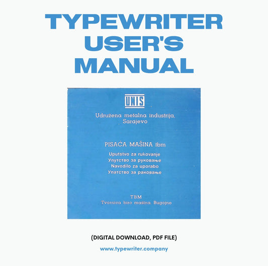 Typewriter Instruction Manual, for User/Owner - UNIS Olympia Traveller in Bosnian, Instant download, Digital Copy. - ElGranero Typewriter.Company