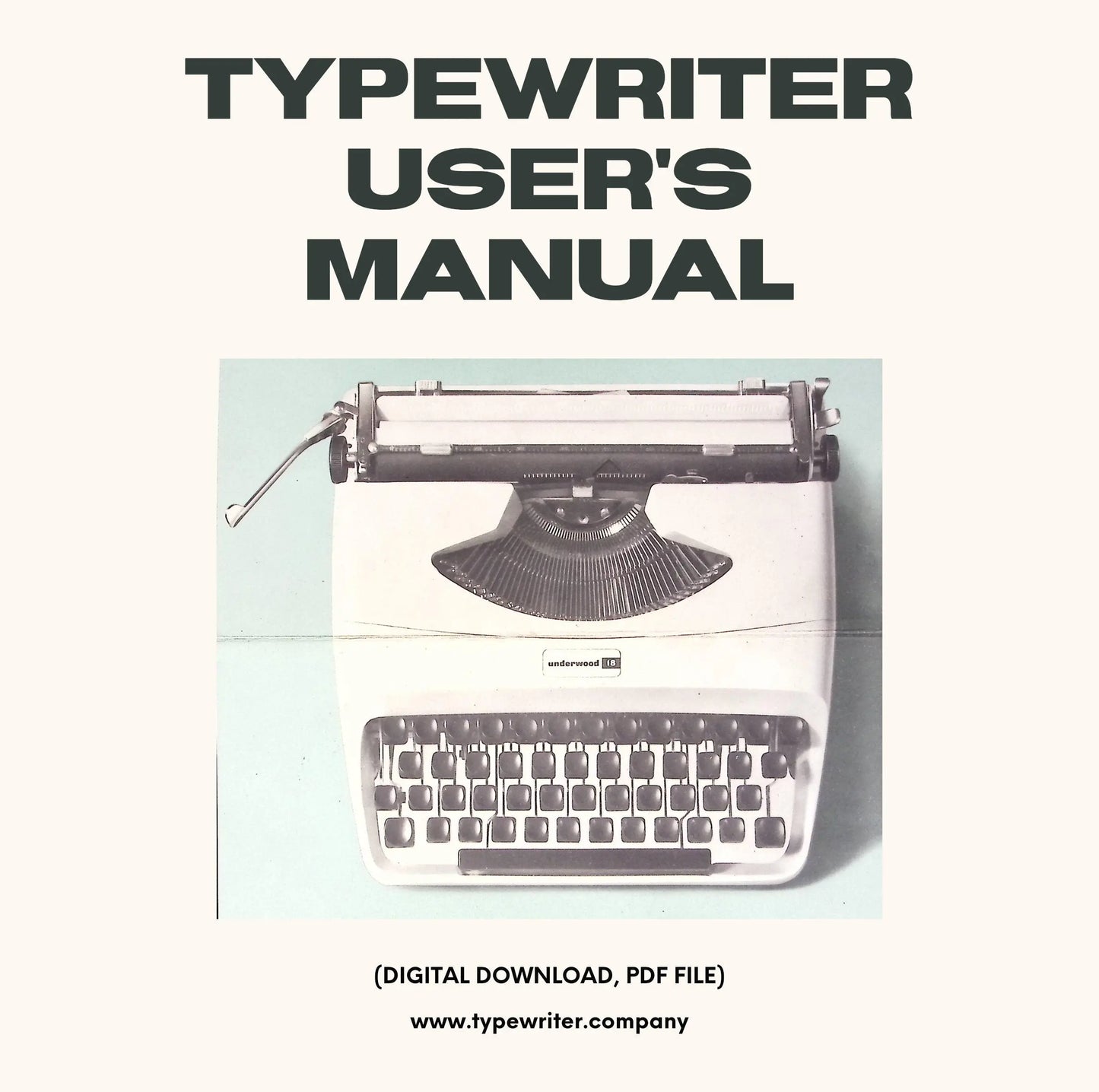 Typewriter Instruction Manual, for User/Owner - Underwood 18 in French, German and English, Instant download, Digital Copy. - ElGranero Typewriter.Company