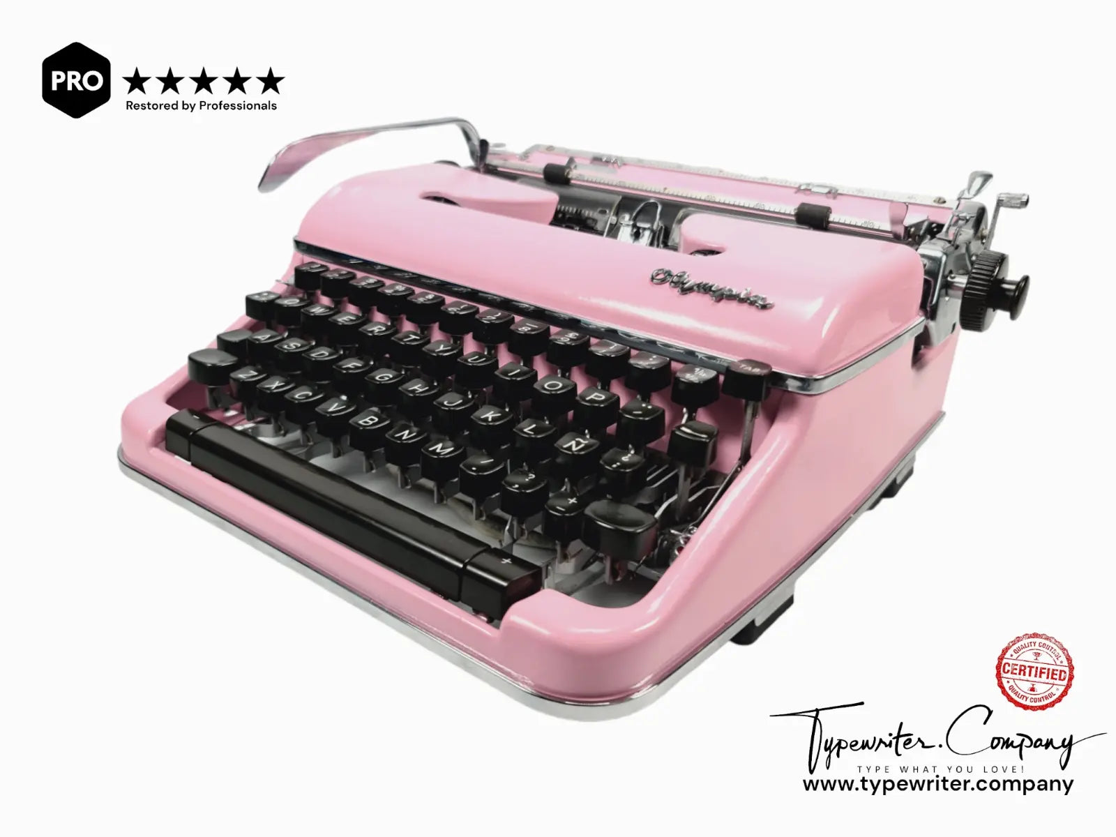 PINK Olimpia SM4 - Vintage German Typewriter - Working Typewriter - ElGranero Typewriter.Company