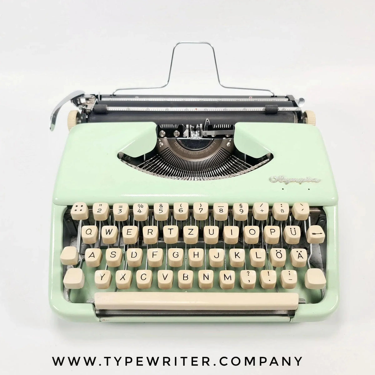 SOLD! Olympia Splendid Green, Vintage Manual Typewriter, Refurbished - ElGranero Typewriter.Company