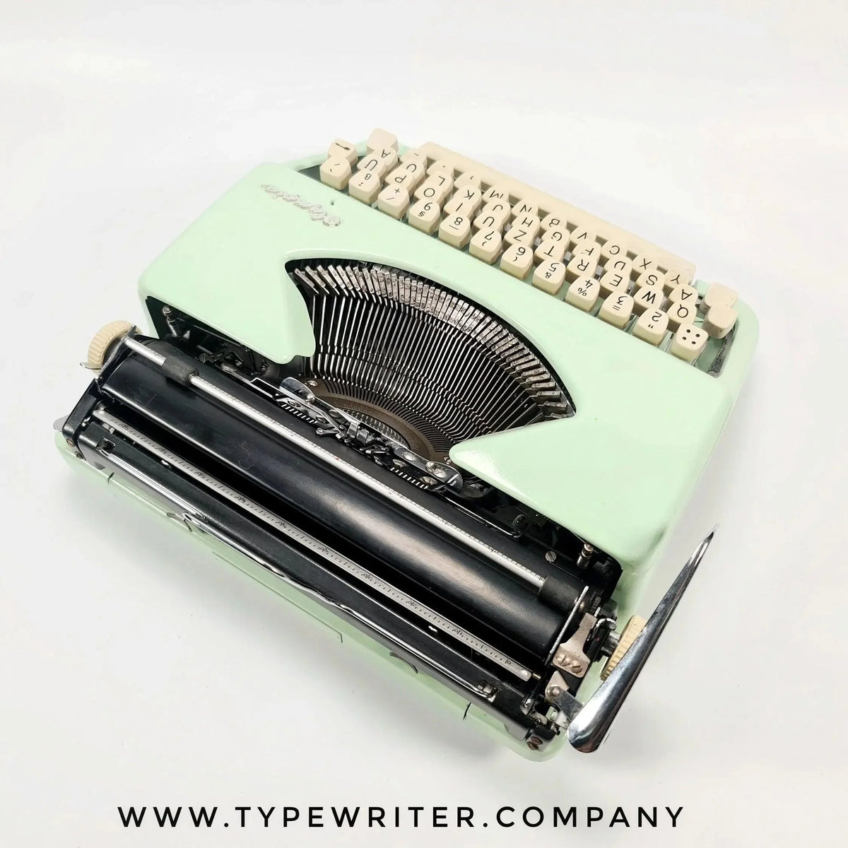 SOLD! Olympia Splendid Green, Vintage Manual Typewriter, Refurbished - ElGranero Typewriter.Company