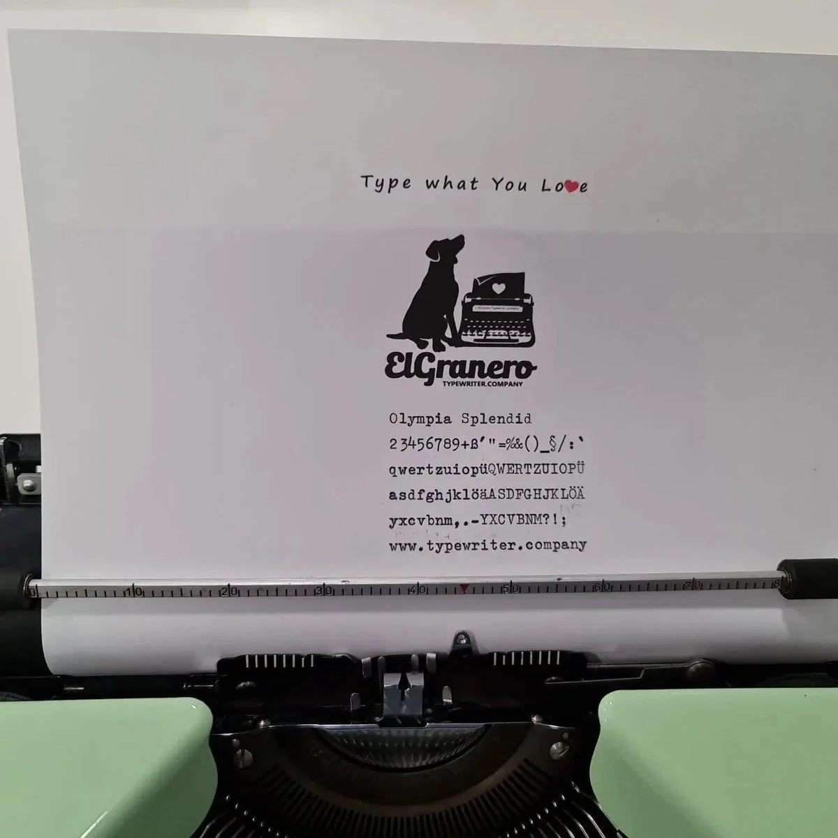 SOLD! Olympia Splendid Green, Vintage Manual Typewriter, Refurbished - ElGranero Typewriter.Company