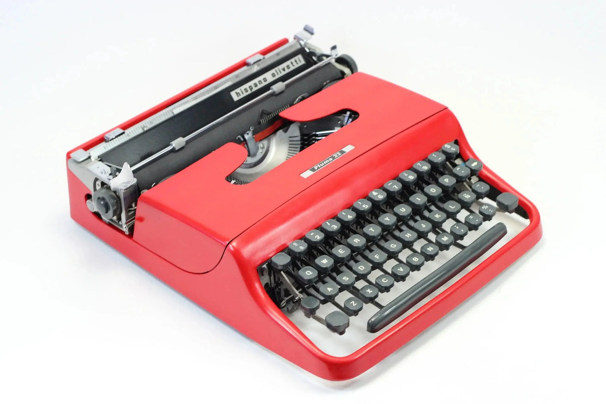 SOLD! Olivetti Pluma 22 Red, Vintage Manual Typewriter, Restored - ElGranero Typewriter.Company