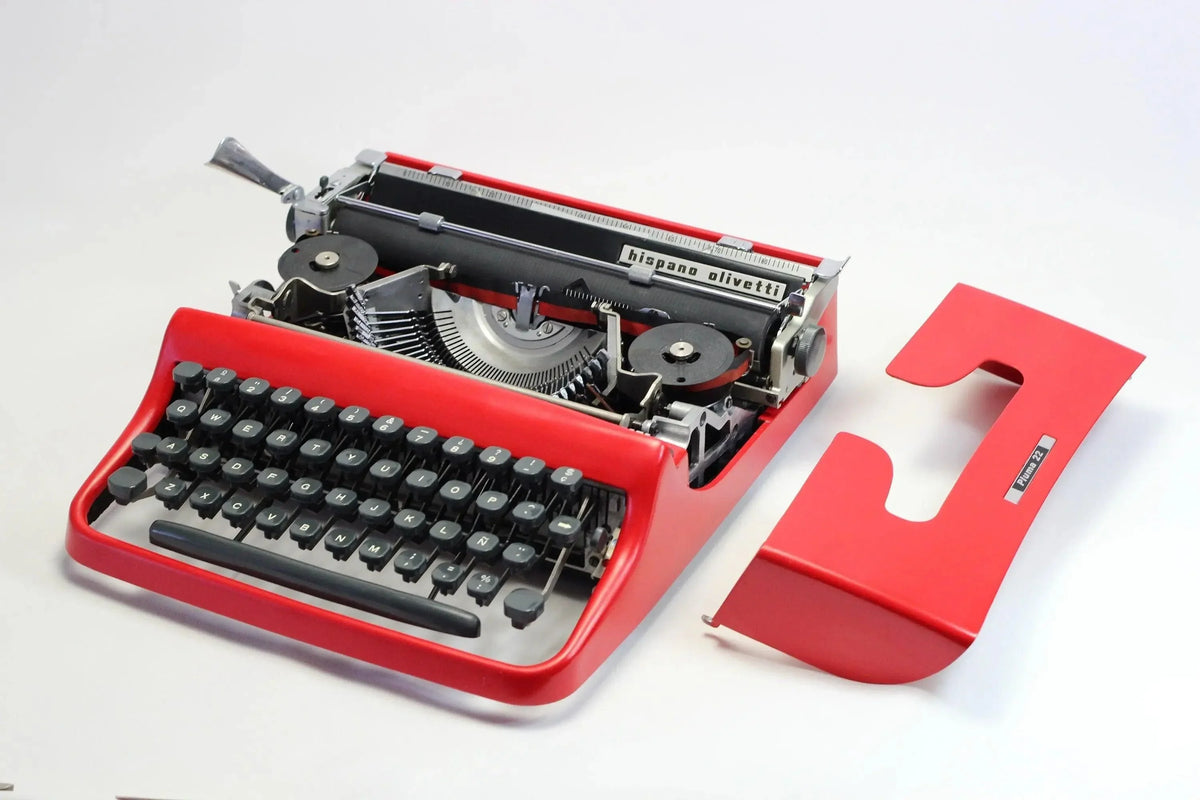 SOLD! Olivetti Pluma 22 Red, Vintage Manual Typewriter, Restored - ElGranero Typewriter.Company