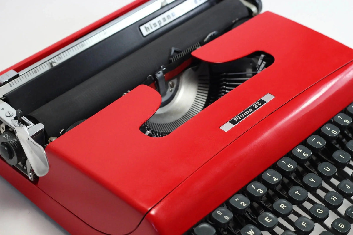 SOLD! Olivetti Pluma 22 Red, Vintage Manual Typewriter, Restored - ElGranero Typewriter.Company