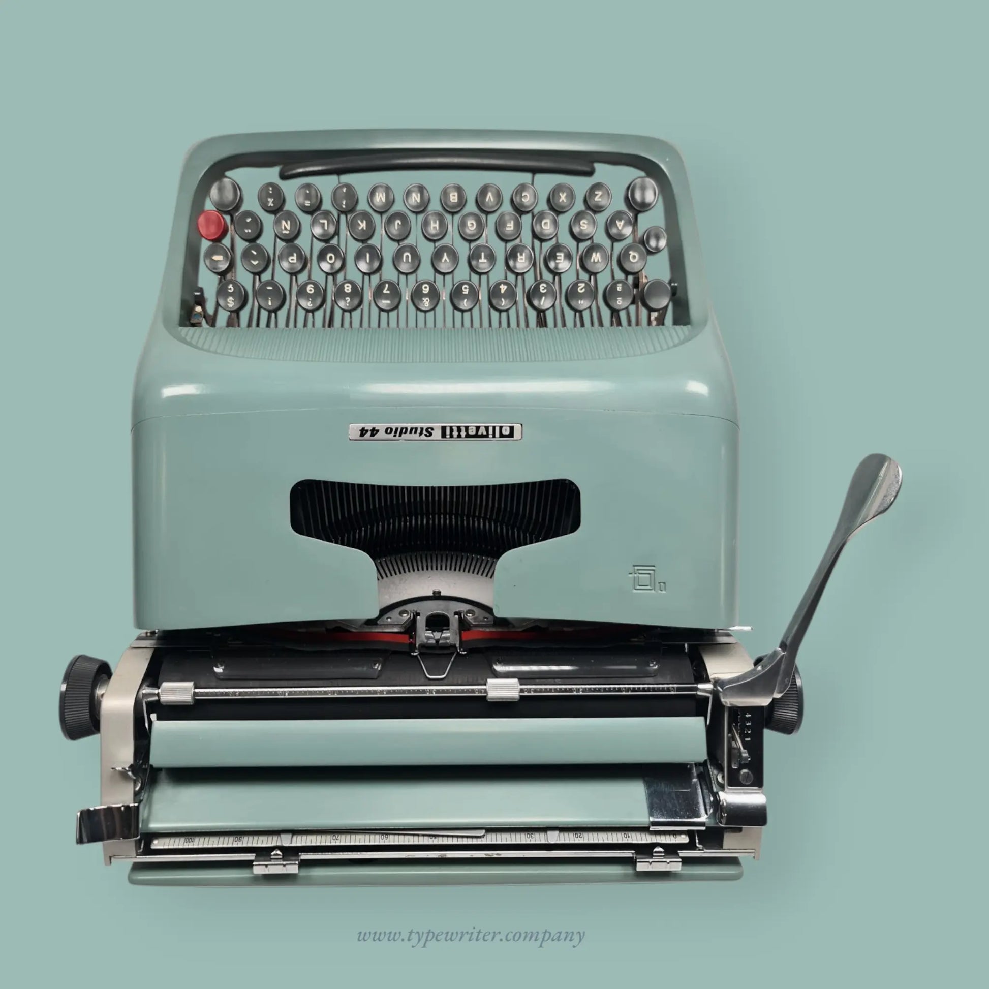 Pristine Olivetti Studio 44 Original Teal Vintage Typewriter, Refurbished - ElGranero Typewriter.Company