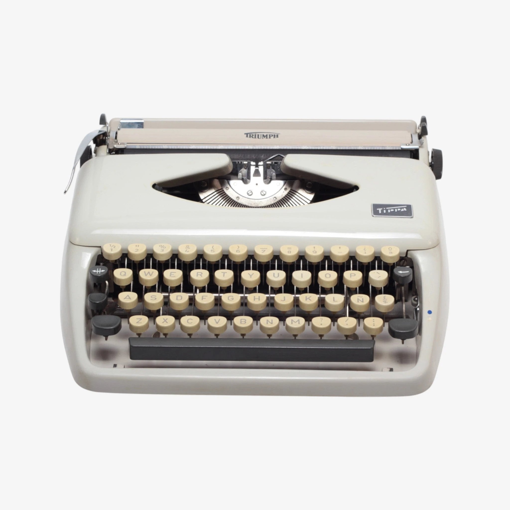 タイプライター　ADLER tippa Rare Cursive Tippa Adler Gray Beige, Vintage Manual Typewriter