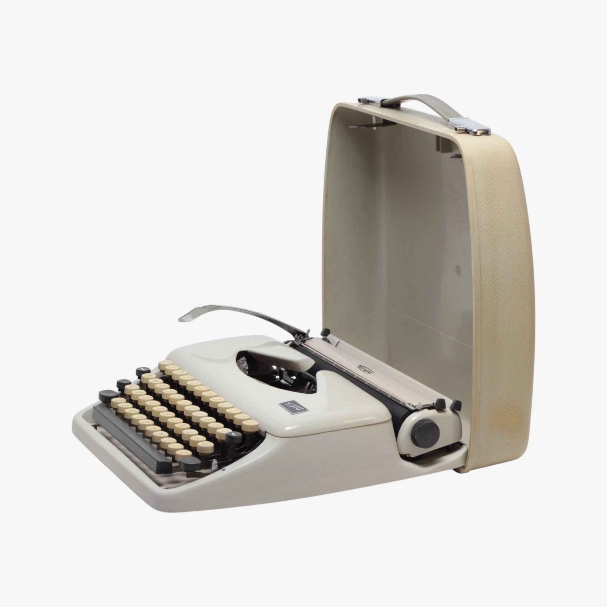 Rare Cursive Tippa Adler Gray Beige, Vintage Manual Typewriter