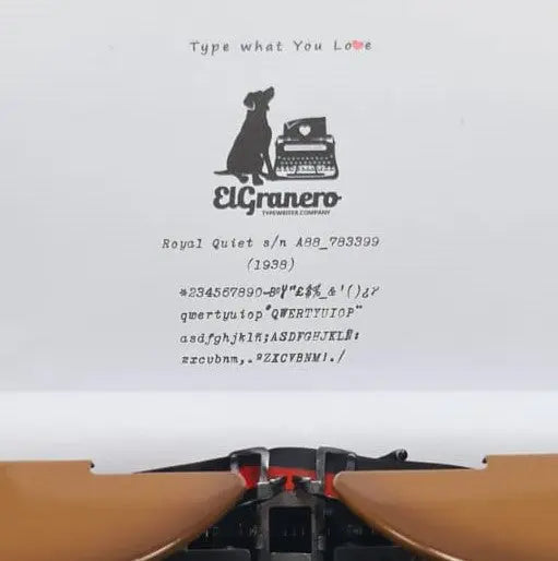 Royal Quiet, Very Rare Font and Colour, Vintage Manual Typewriter Serviced - ElGranero Typewriter.Company
