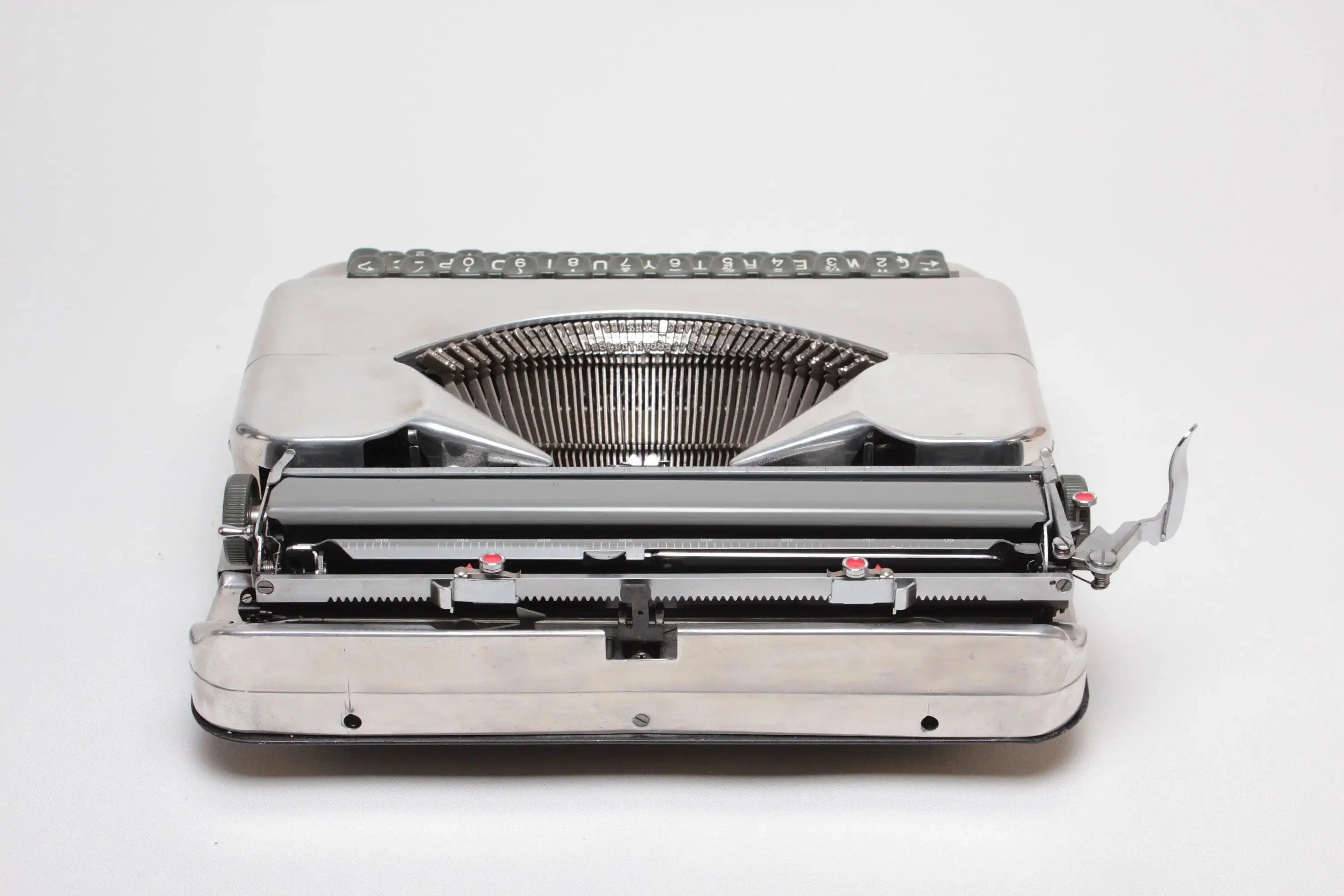Hermes Baby Polished Silver Portable Vintage Manual Typewriter