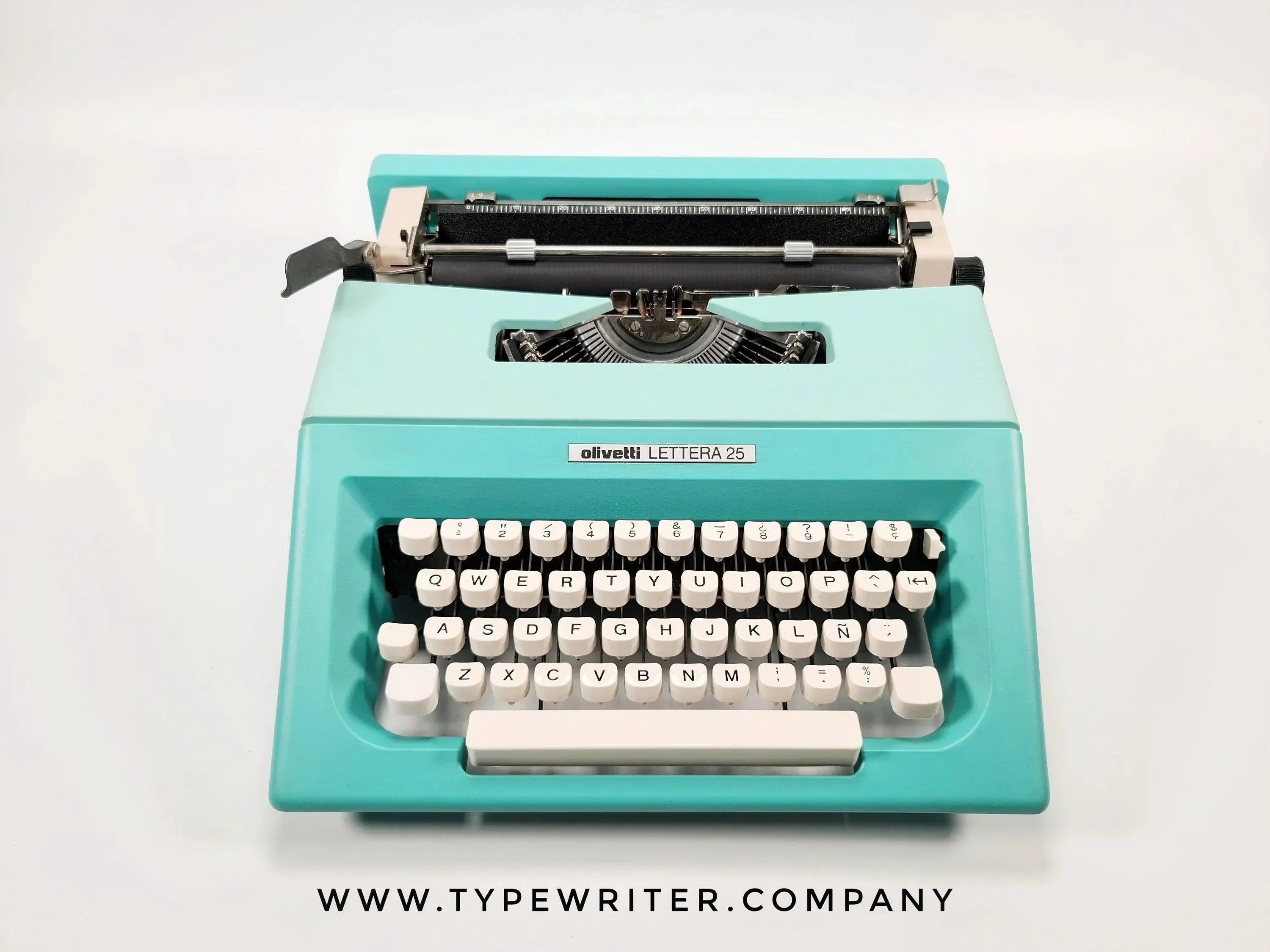 olivetti LETTERA25 タイプライター Olivetti Lettera 25 Mint Green Manual Vintage Typewriter, Restored