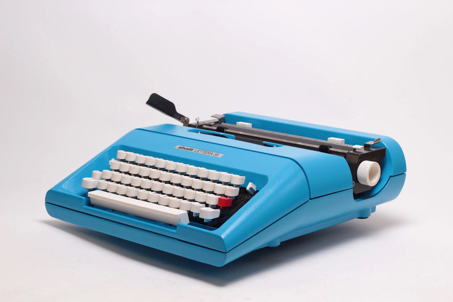 SALE! - Olivetti Lettera 35 Blue Typewriter, Vintage, Mint Condition, Professionally Serviced - ElGranero Typewriter.Company
