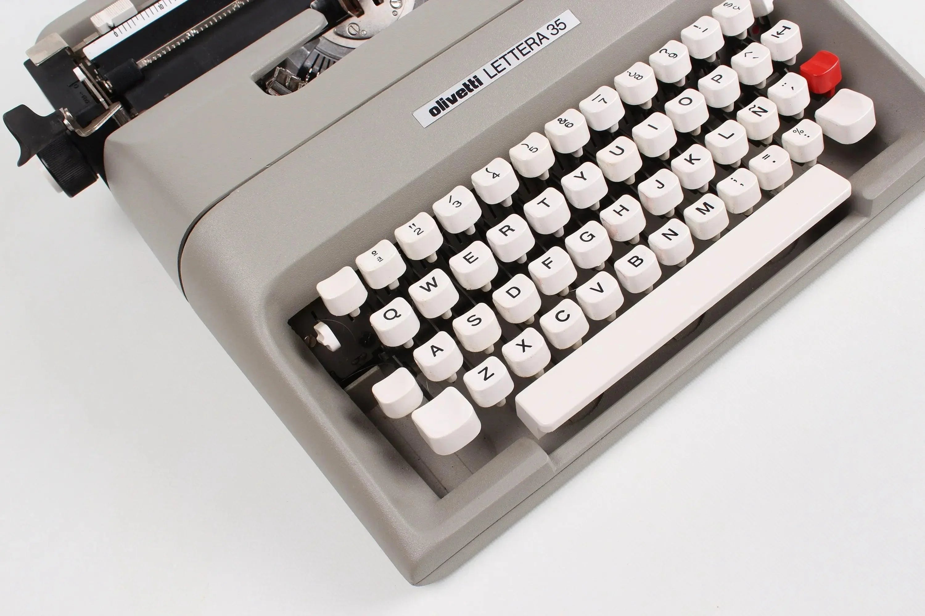 Olivetti Lettera 35, Gray Manual Vintage Typewriter, Restored