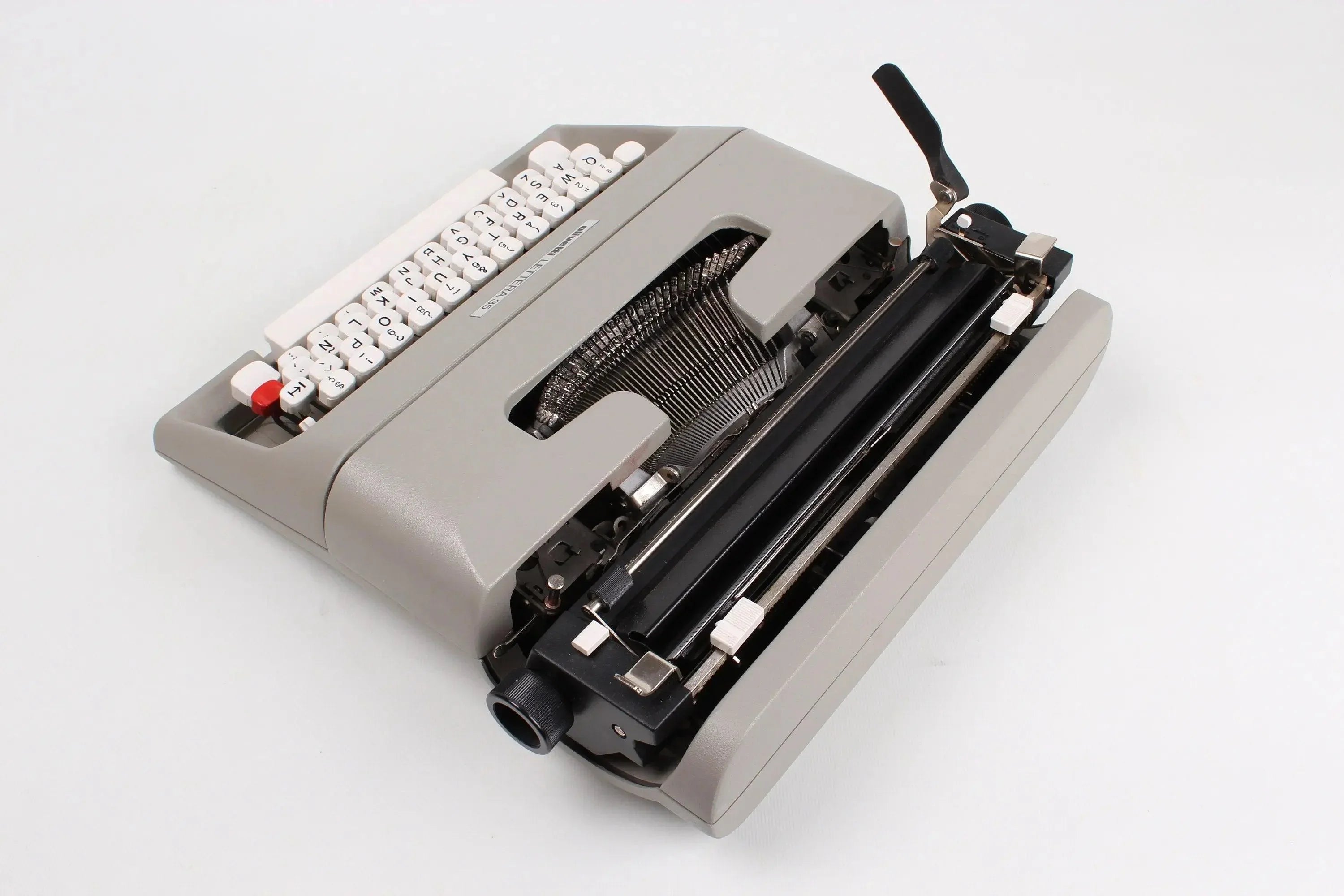 Olivetti Lettera 35, Gray Manual Vintage Typewriter, Restored
