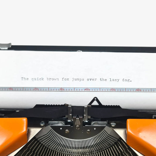 Sacys 280 De Luxe- Restored 1970s Portable Typewriter (QWERTY, Orange)  ElGranero Typewriter.Company