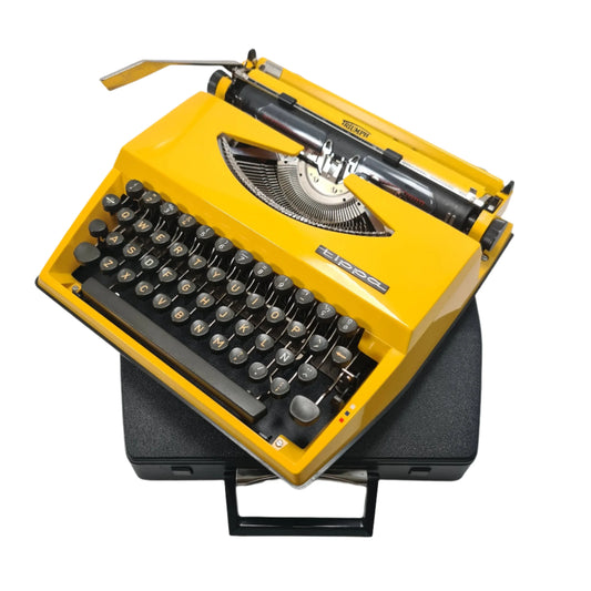 Adler Tippa, Yellow Manual Vintage Typewriter, QWERTY, Serviced - ElGranero Typewriter.Company