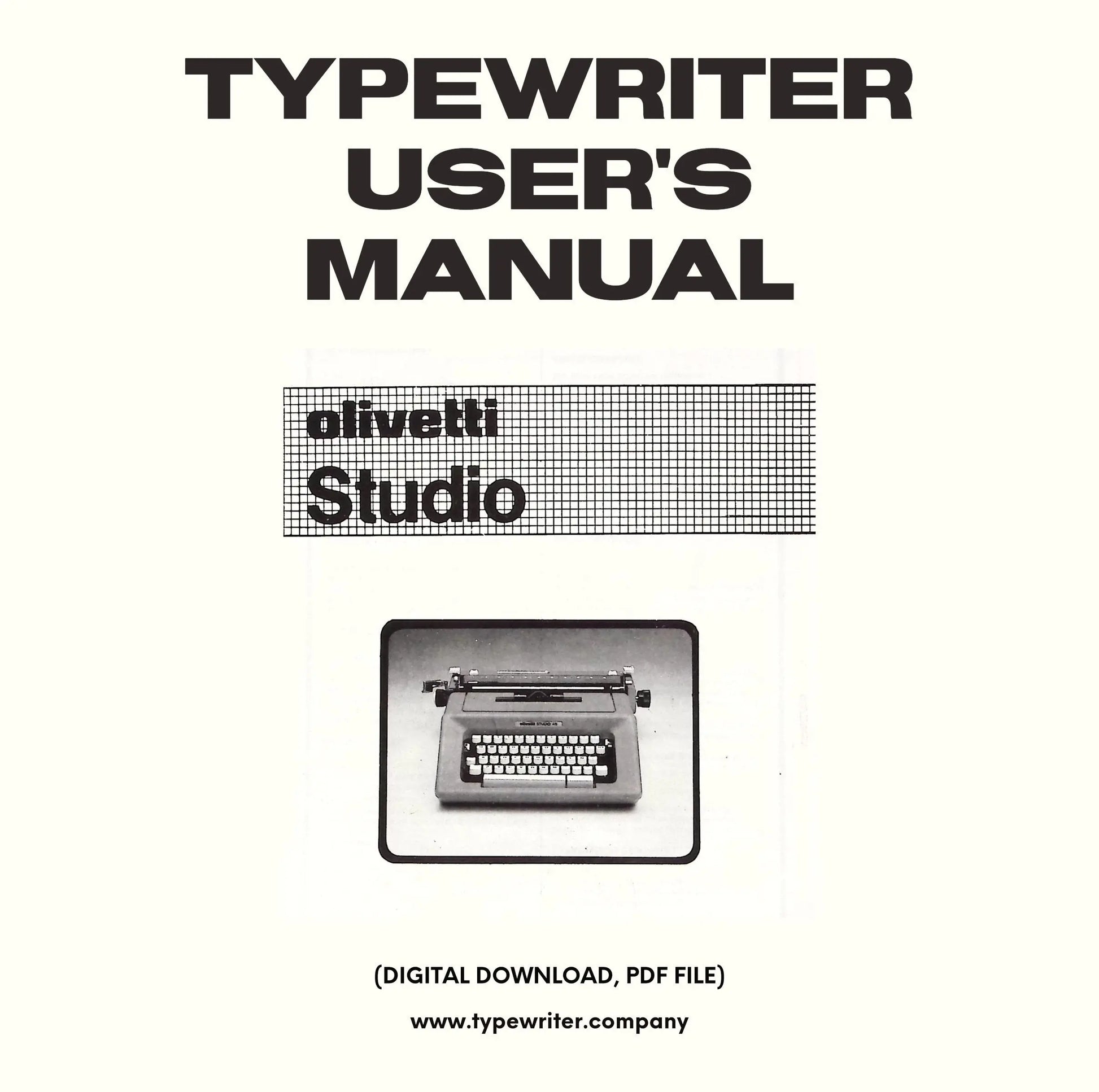 Typewriter Instruction Manual for  User - Olivetti Studio 46, Spanish, English, French, Italian, Portuguese, Instant download, Digital Copy. - ElGranero Typewriter.Company