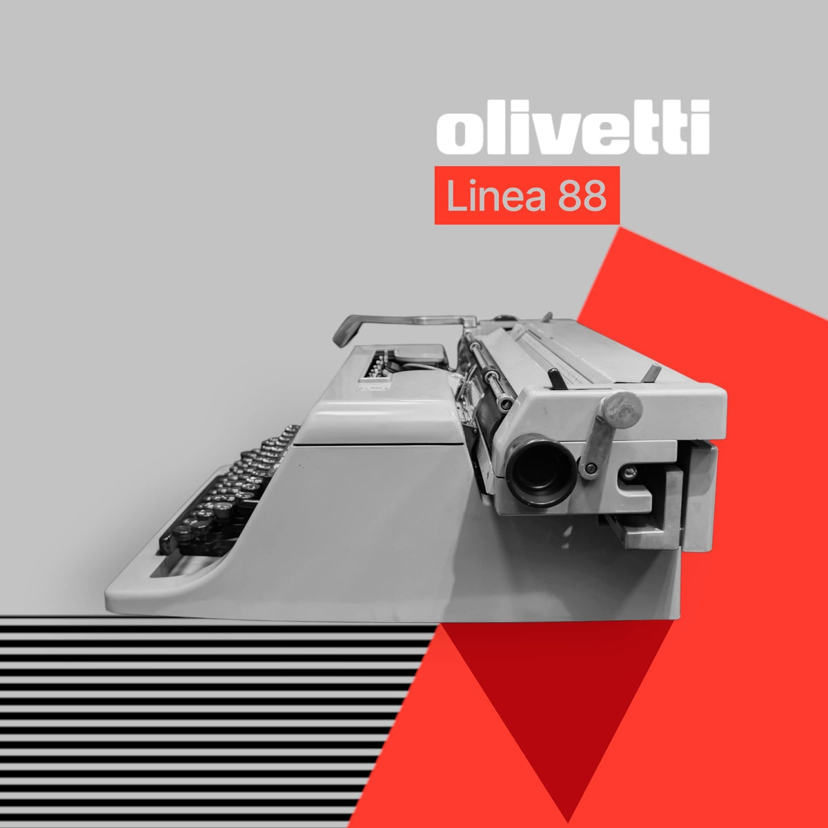 Olivetti Linea 88 Gray, Vintage Manual Standard Typewriter, Serviced