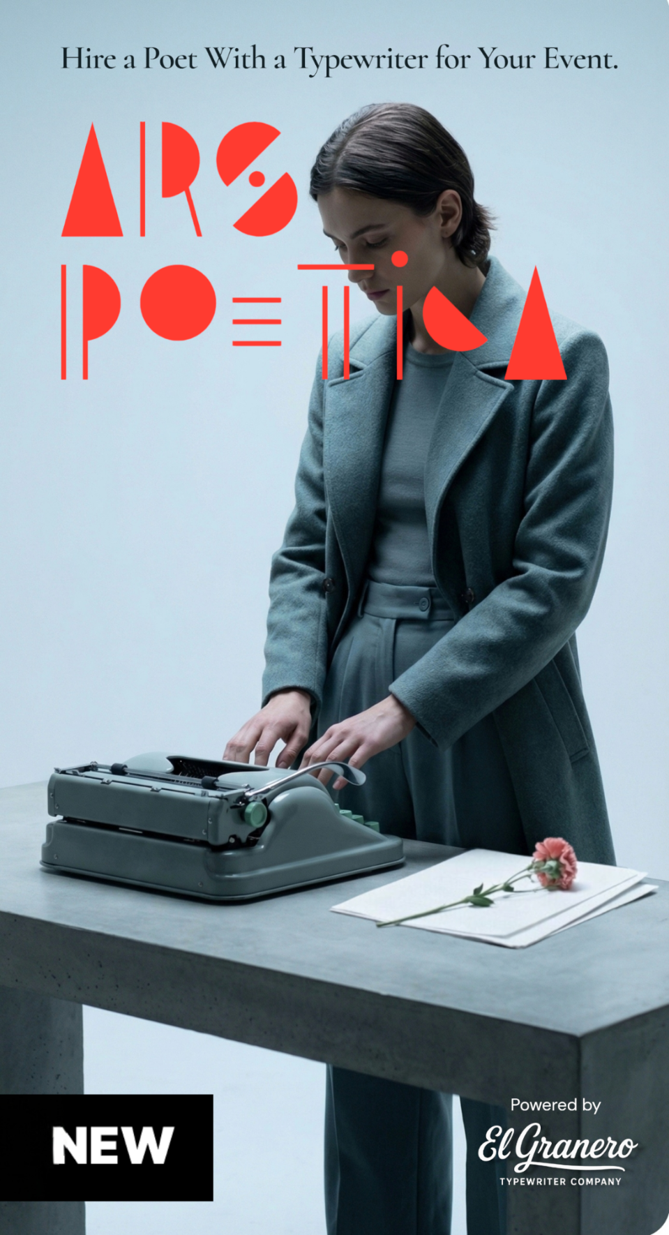 hire a poet wth a typewriter by ars poetica