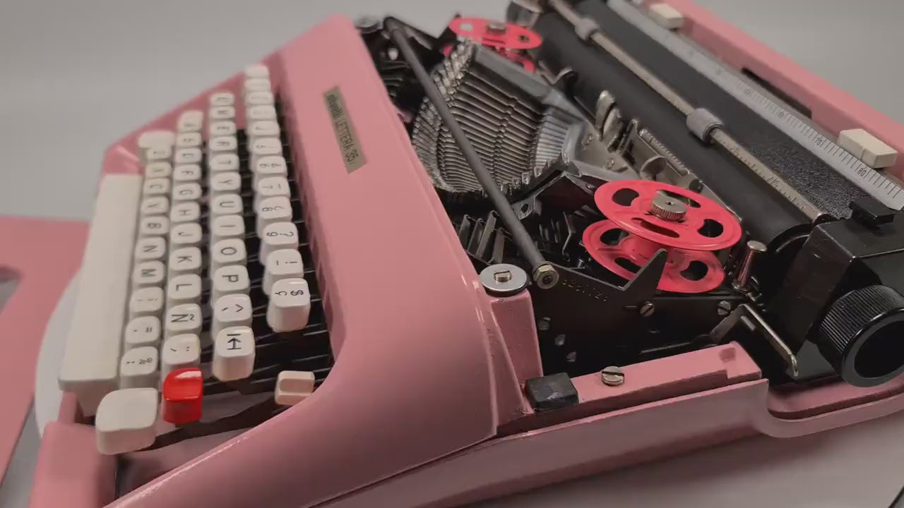 Limited Edition Olivetti Lettera 35 Orchid Pink, Vintage, Mint Condition, Manual Portable, Professionally Serviced by Typewriter.Company