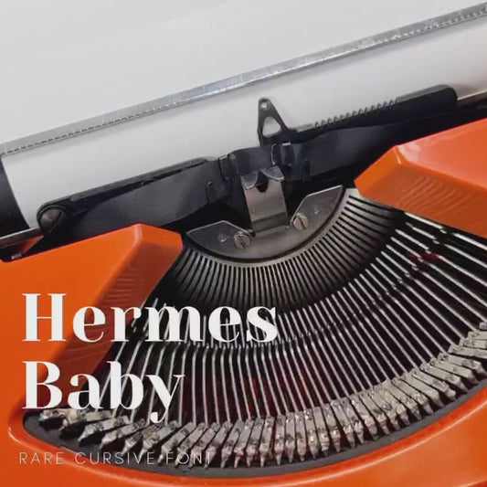 Rare Cursive font! Hermes Baby Orange, Vintage Manual Typewriter, Restored