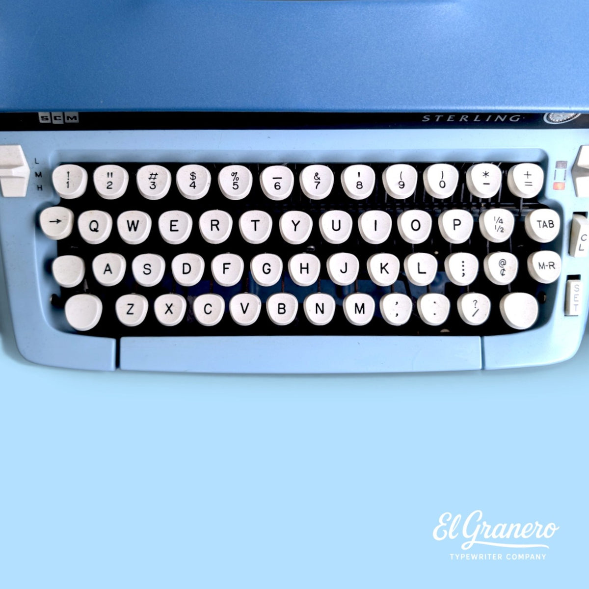 Smith-Corona Sterling vintage typewriter US QWERTY keyboard close-up